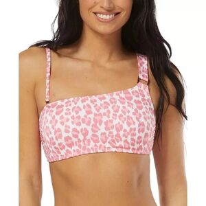 Stylish Pink Leopard Print Bikini Top